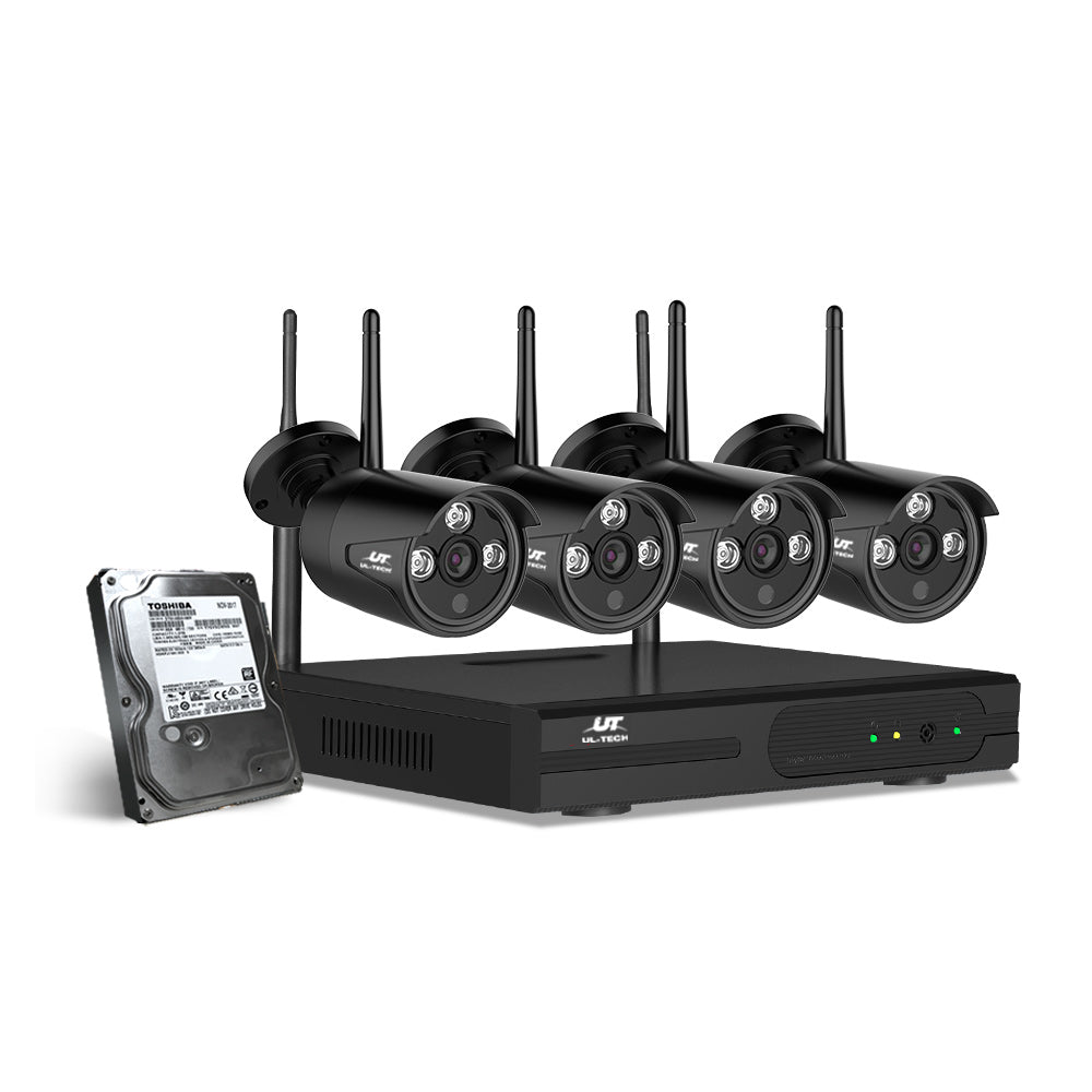 Security Cameras & Accessories: UL-tech Wireless CCTV Security System 8CH NVR 3MP 4 Bullet Cameras 1TB