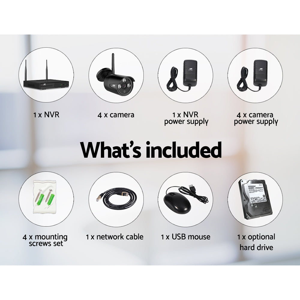 Security Cameras & Accessories: UL-tech Wireless CCTV Security System 8CH NVR 3MP 4 Bullet Cameras 1TB
