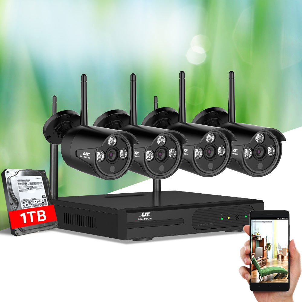 Security Cameras & Accessories: UL-tech Wireless CCTV Security System 8CH NVR 3MP 4 Bullet Cameras 1TB
