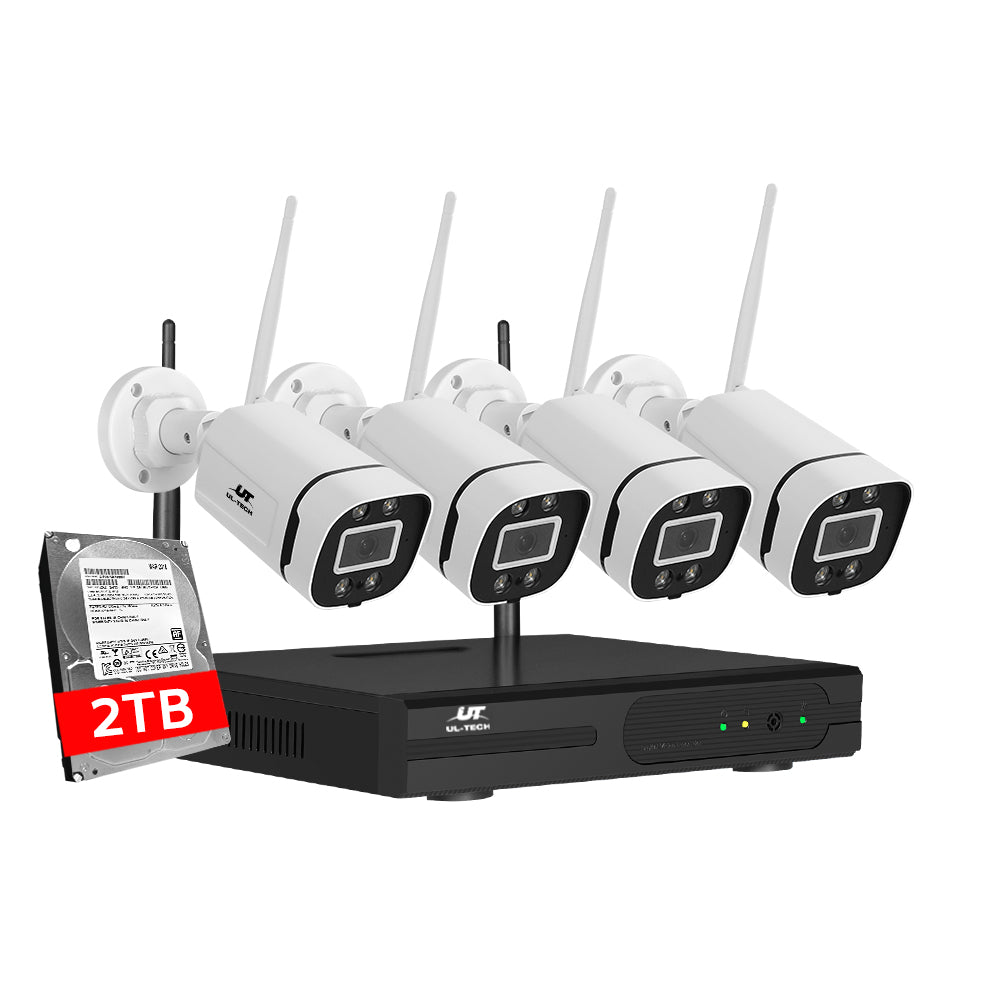 Security Cameras & Accessories: UL-tech Wireless CCTV Security System 8CH NVR 3MP 4 Square Cameras 2TB