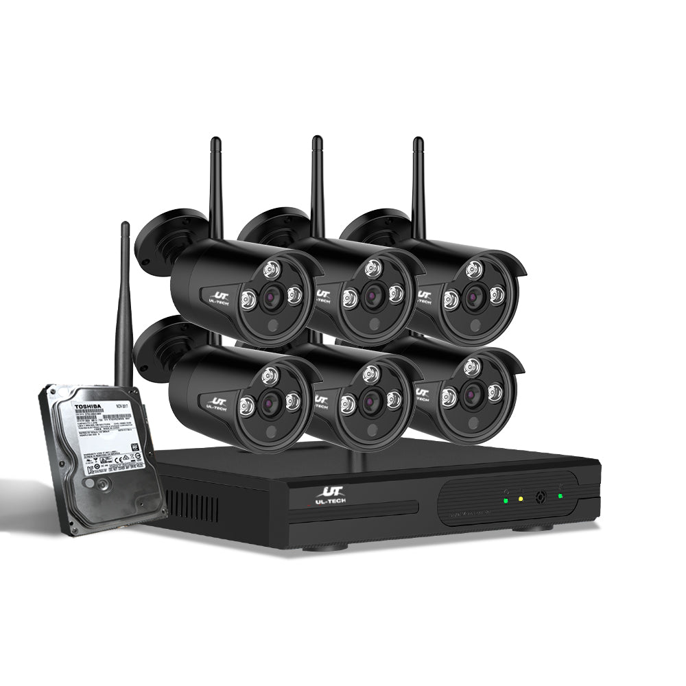 Security Cameras & Accessories: UL-tech Wireless CCTV Security System 8CH NVR 3MP 6 Bullet Cameras 1TB