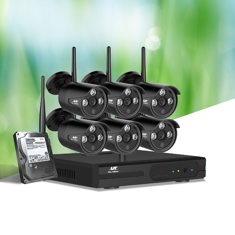 Security Cameras & Accessories: UL-tech Wireless CCTV Security System 8CH NVR 3MP 6 Bullet Cameras 1TB