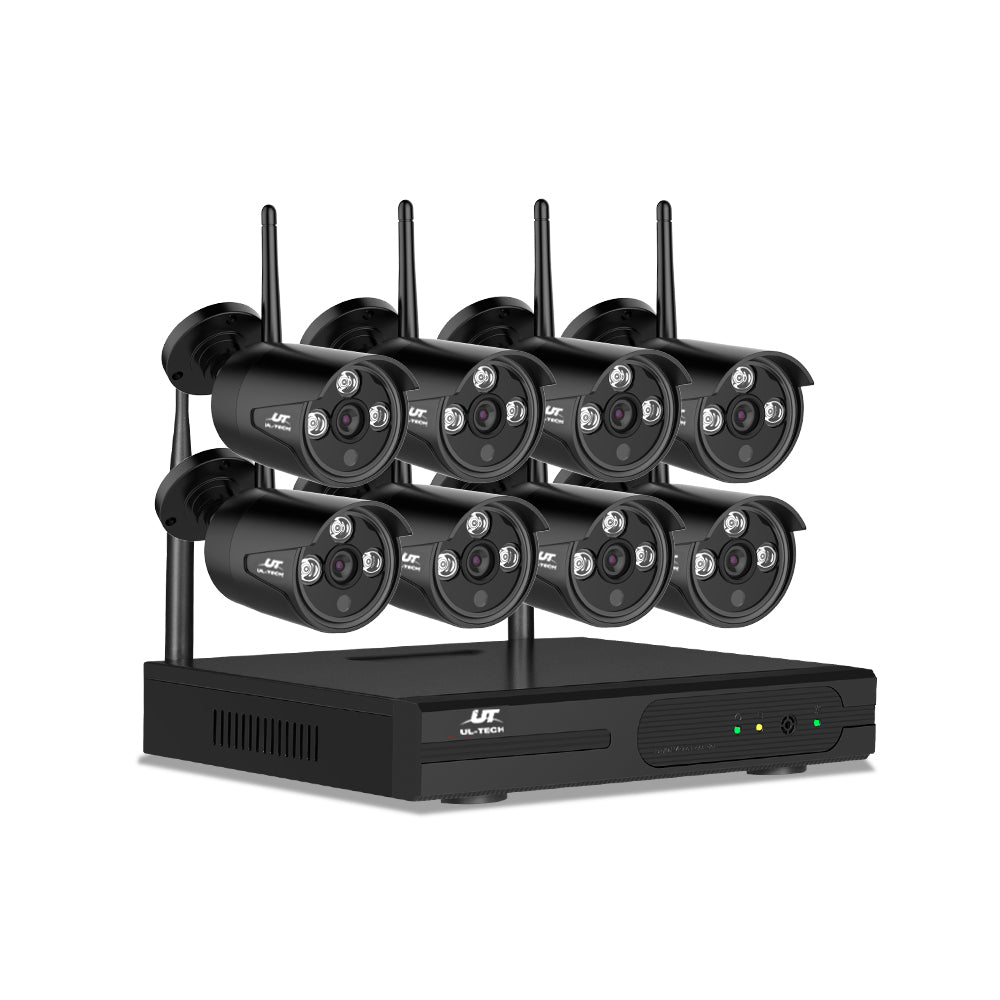 Security Cameras & Accessories: UL-tech Wireless CCTV Security System 8CH NVR 3MP 8 Bullet Cameras