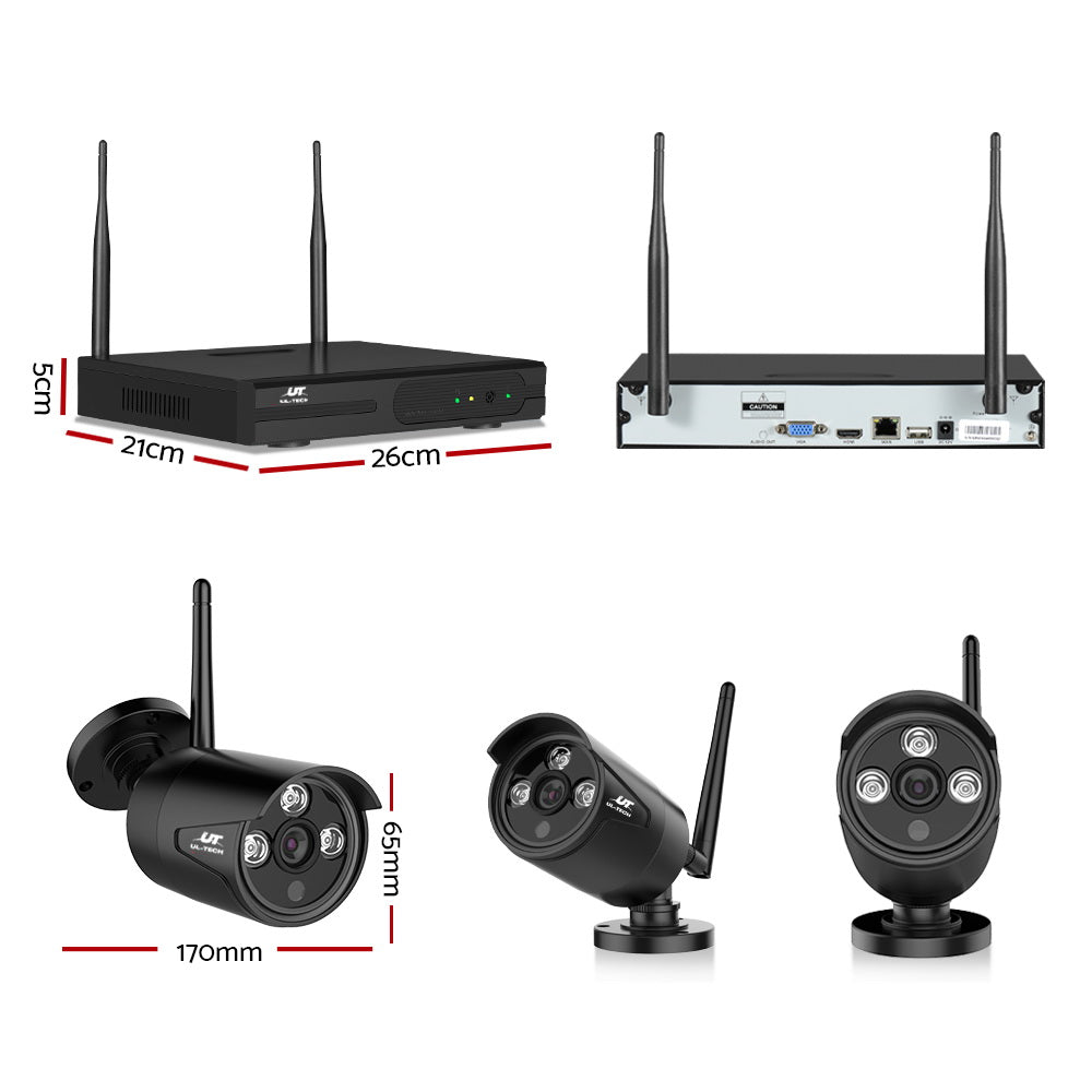 Security Cameras & Accessories: UL-tech Wireless CCTV Security System 8CH NVR 3MP 8 Bullet Cameras