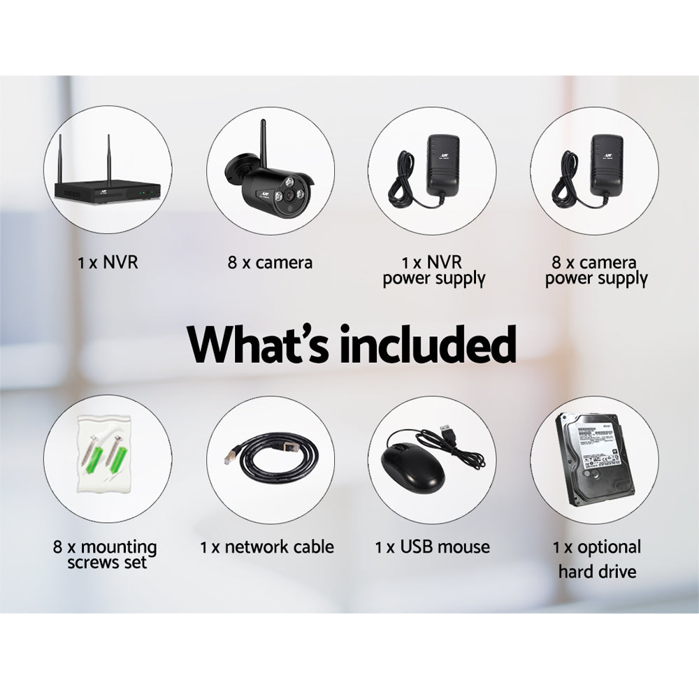 Security Cameras & Accessories: UL-tech Wireless CCTV Security System 8CH NVR 3MP 8 Bullet Cameras 1TB