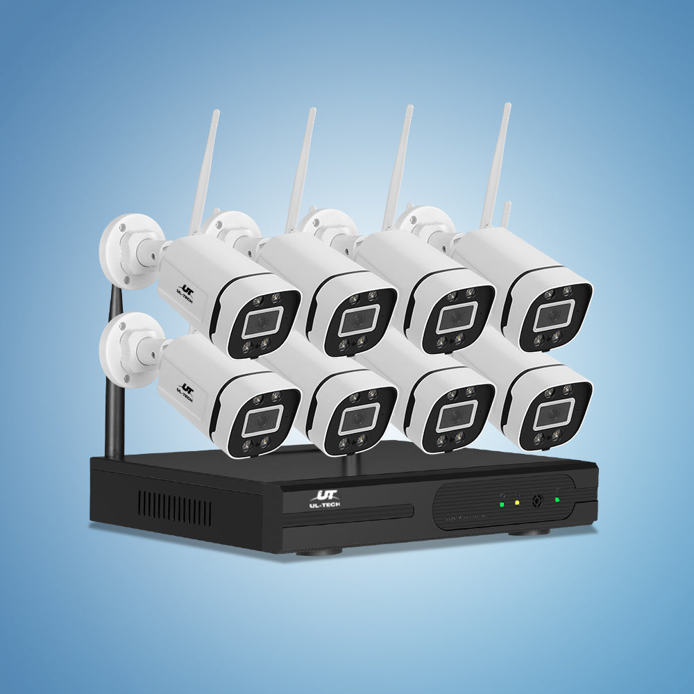 Security Cameras & Accessories: UL-tech Wireless CCTV Security System 8CH NVR 3MP 8 Square Cameras