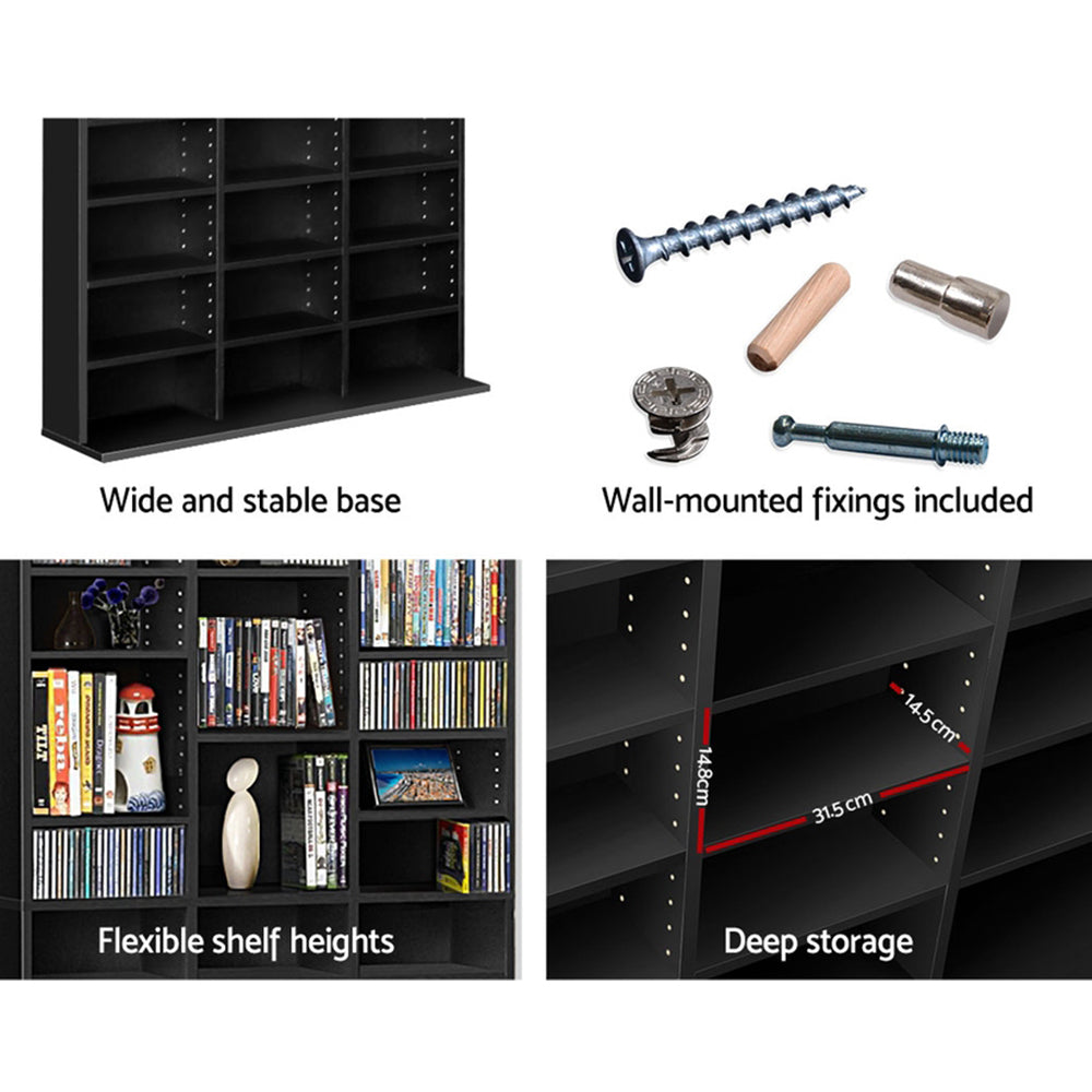Bookcases & Shelves: Artiss Bookshelf CD Storage Rack - BERT Black