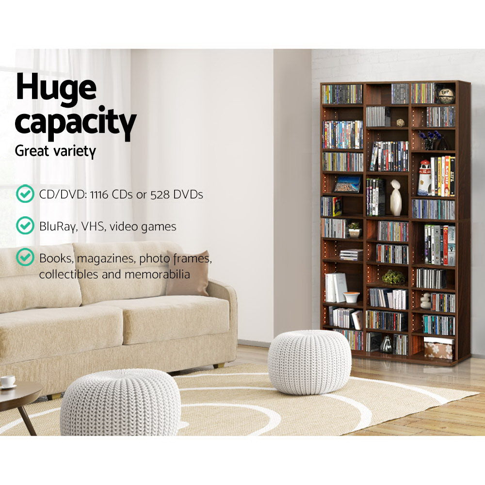 Bookcases & Shelves: Artiss Bookshelf CD Storage Rack - BERT Walnut