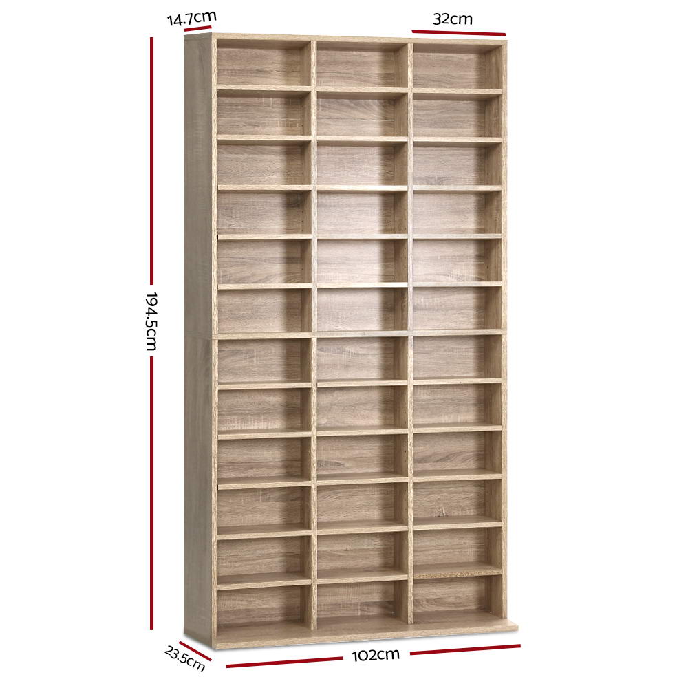 Bookcases & Shelves: Artiss Bookshelf CD Storage Rack - BERT Oak