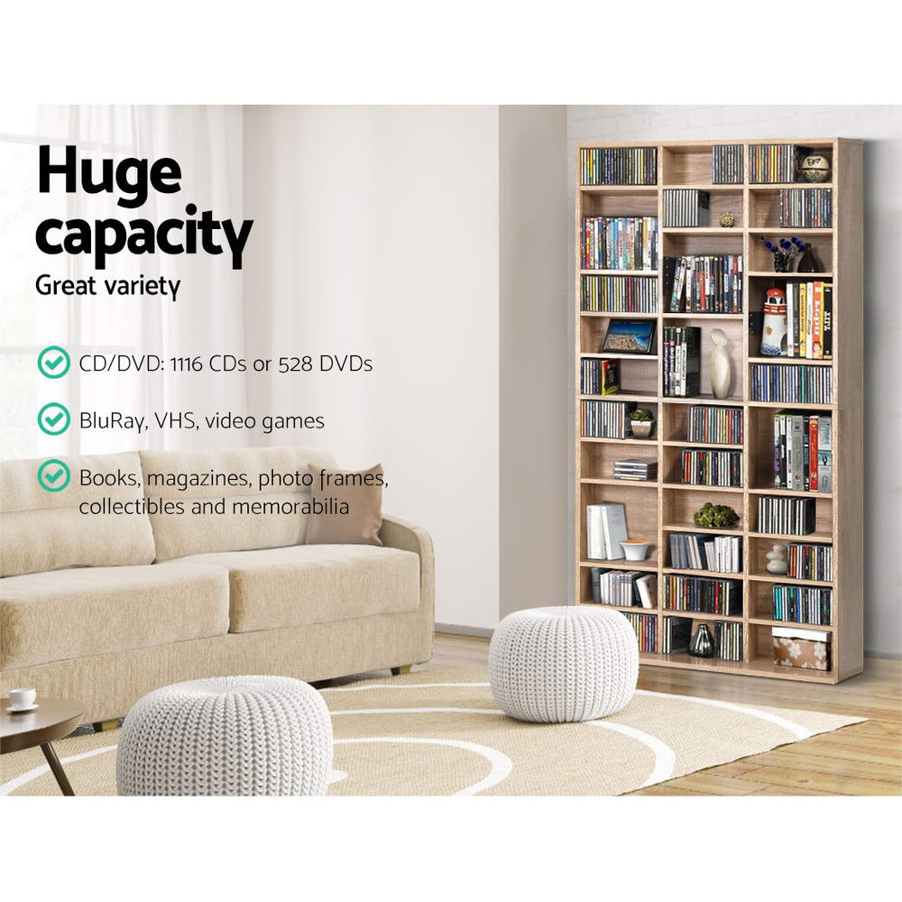 Bookcases & Shelves: Artiss Bookshelf CD Storage Rack - BERT Oak