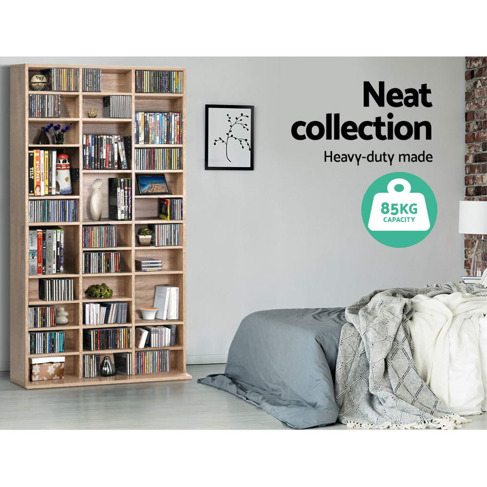 Bookcases & Shelves: Artiss Bookshelf CD Storage Rack - BERT Oak