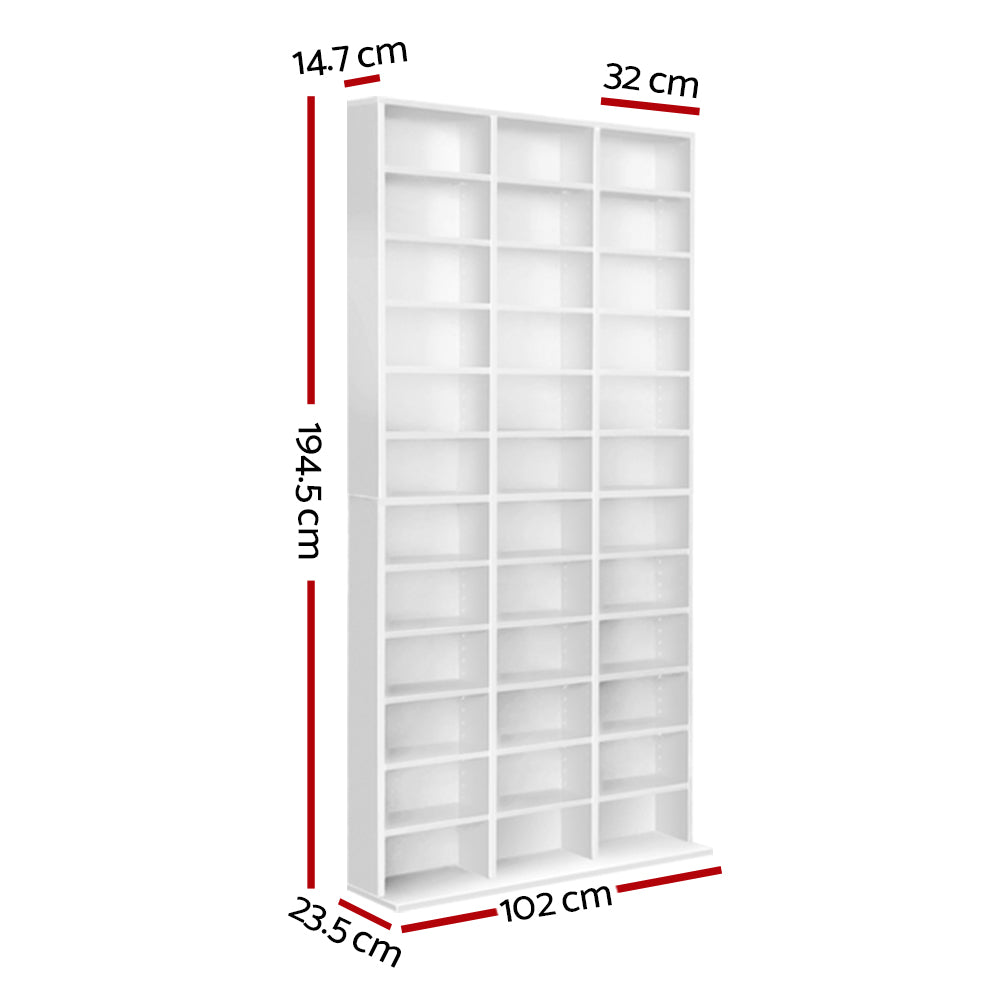 Bookcases & Shelves: Artiss Bookshelf CD Storage Rack - BERT White