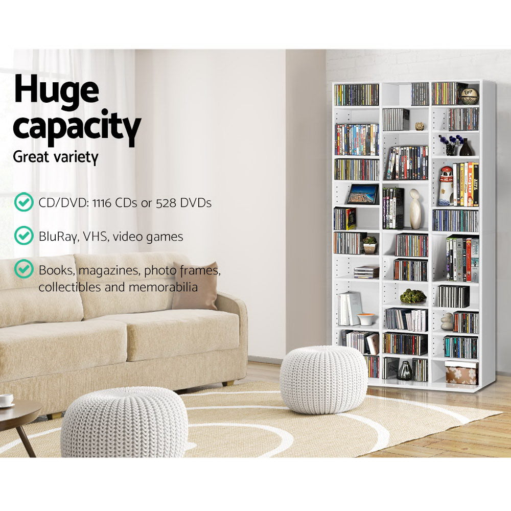 Bookcases & Shelves: Artiss Bookshelf CD Storage Rack - BERT White
