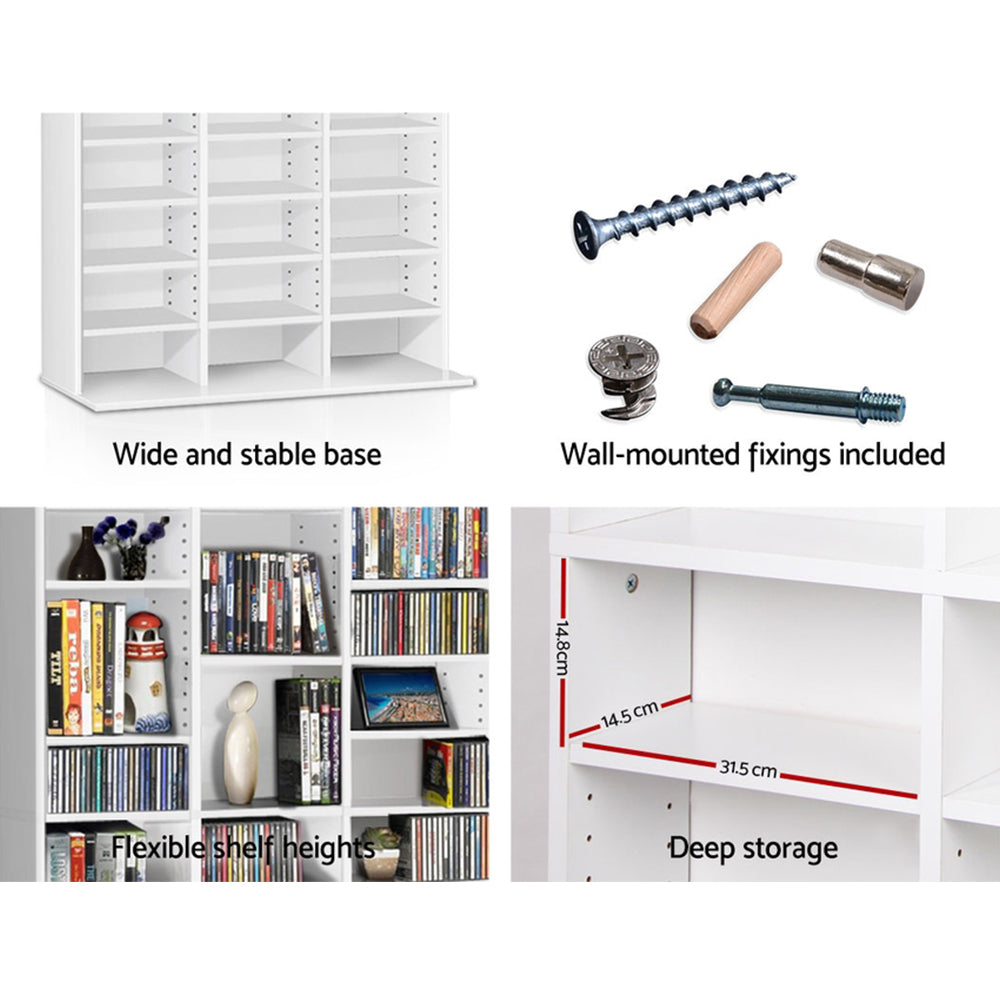 Bookcases & Shelves: Artiss Bookshelf CD Storage Rack - BERT White