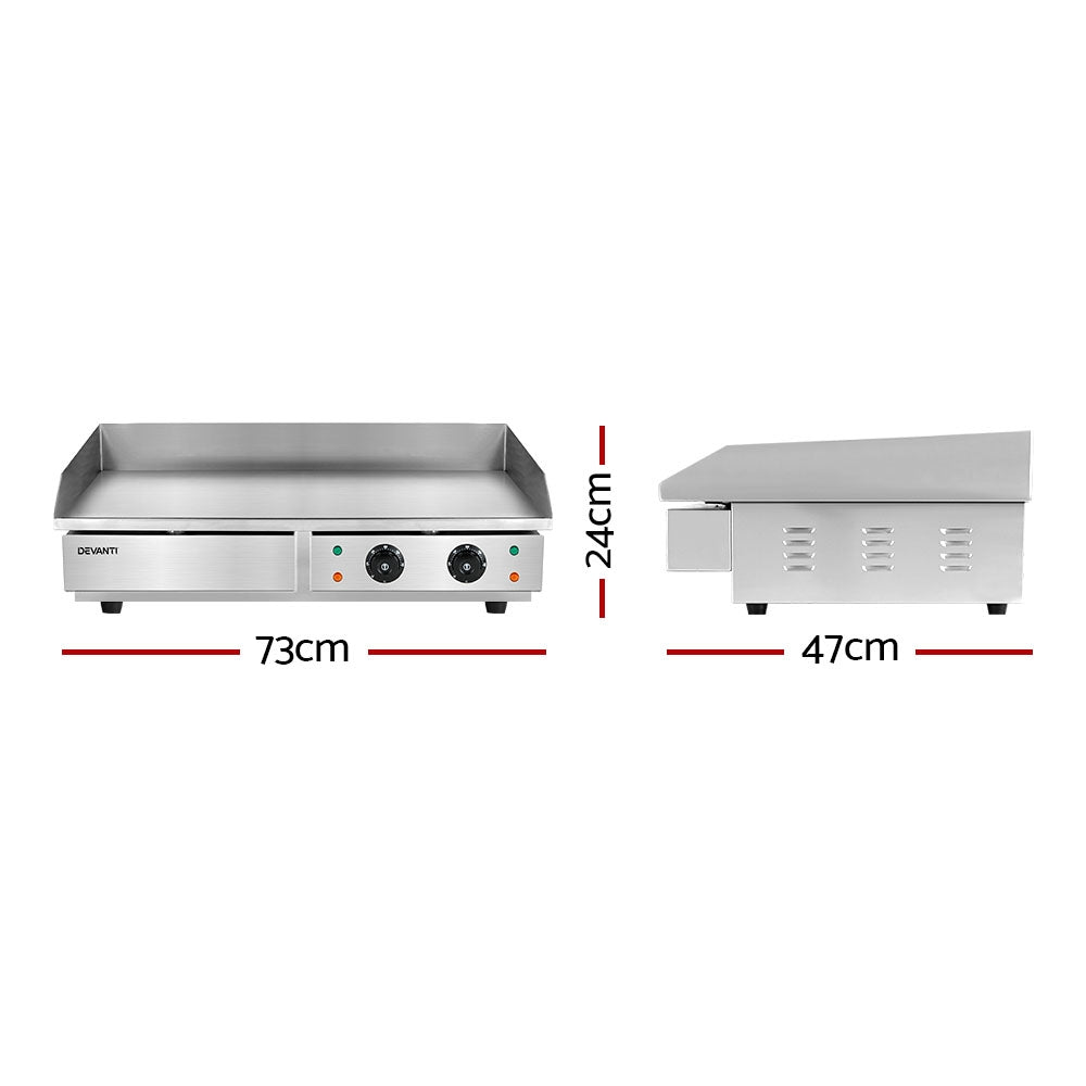 BBQ Tools: Devanti Commercial Electric Griddle 73cm BBQ Grill Plate 4400W