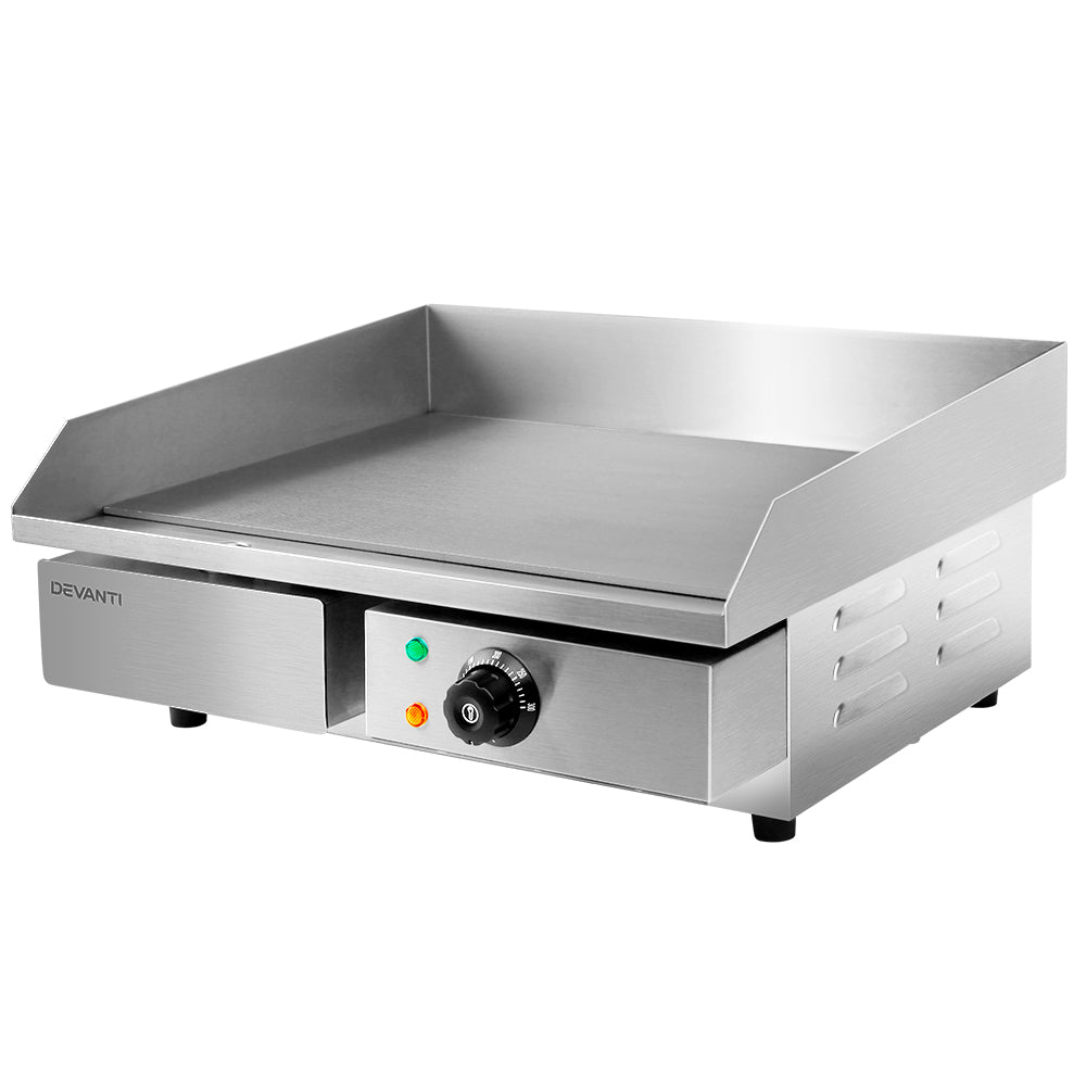 BBQ Tools: Devanti Commercial Electric Griddle 55cm BBQ Grill Plate 3000W