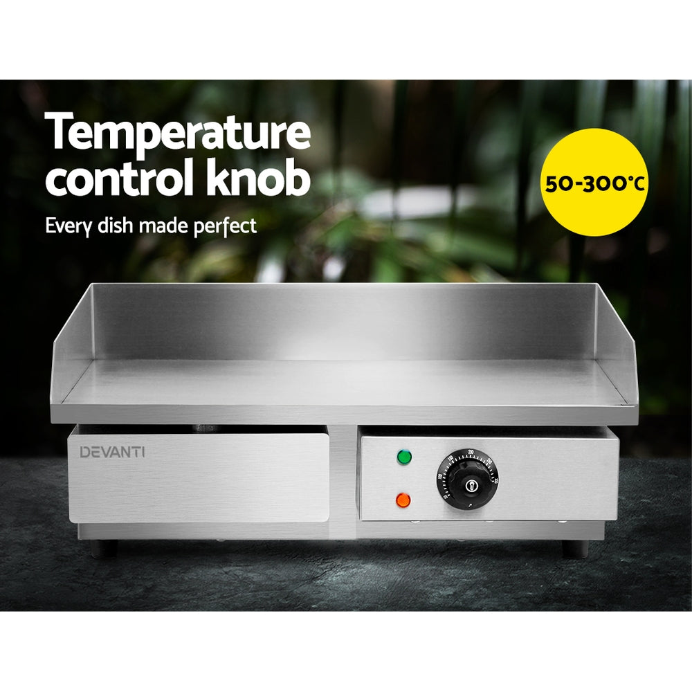 BBQ Tools: Devanti Commercial Electric Griddle 55cm BBQ Grill Plate 3000W