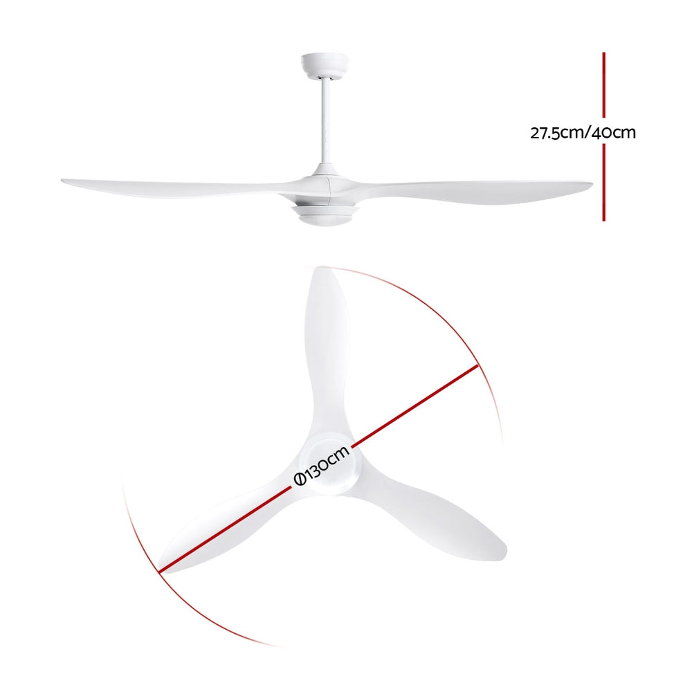 Ceiling Fans: Devanti 52'' Ceiling Fan DC Motor w/Light w/Remote - White
