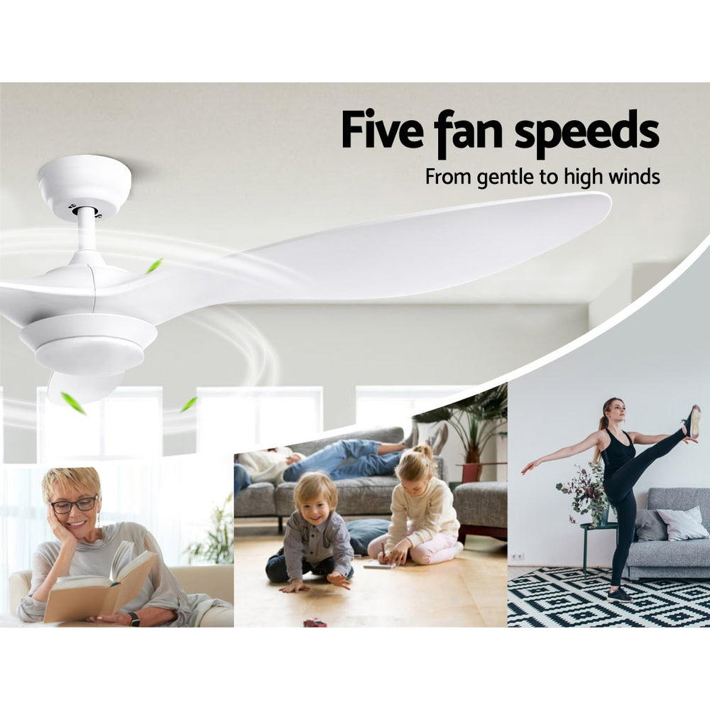 Ceiling Fans: Devanti 52'' Ceiling Fan DC Motor w/Light w/Remote - White