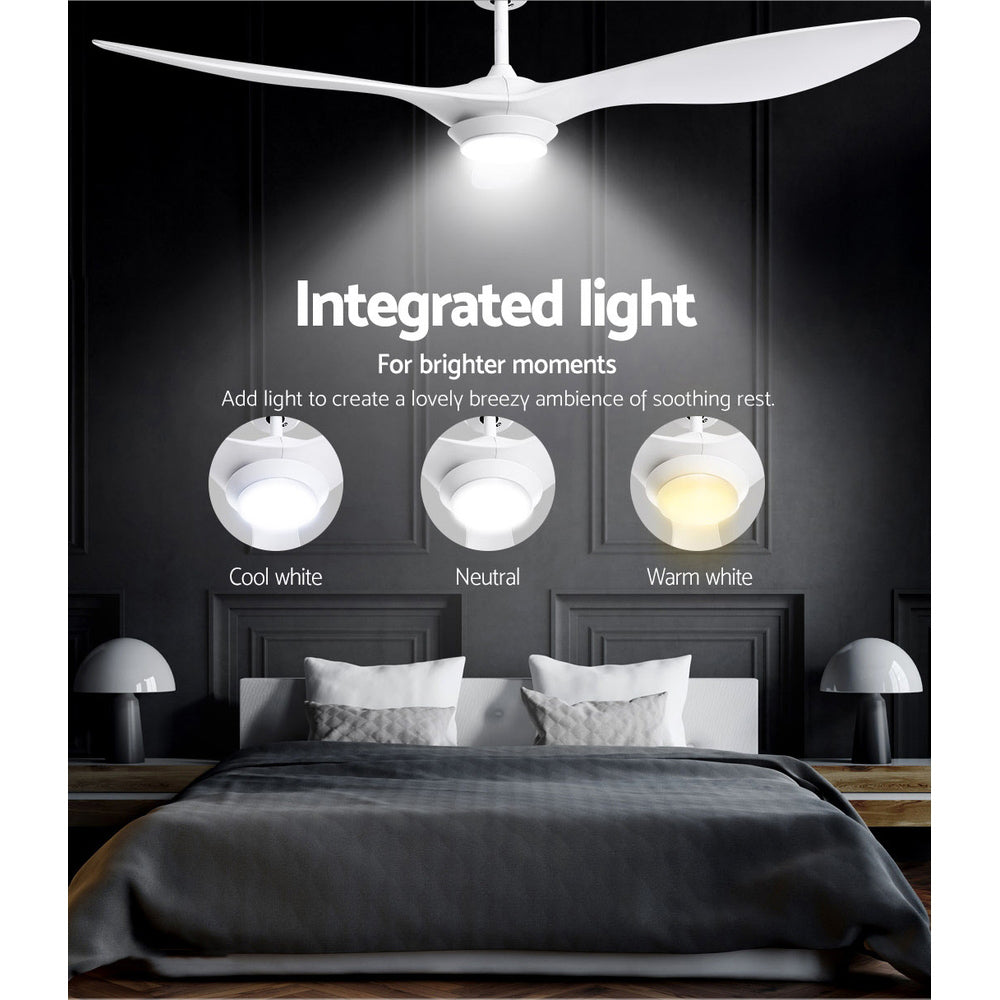 Ceiling Fans: Devanti 52'' Ceiling Fan DC Motor w/Light w/Remote - White