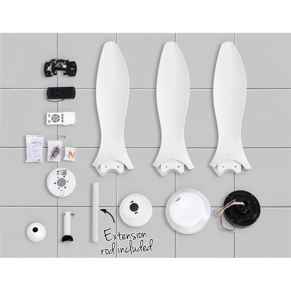Ceiling Fans: Devanti 52'' Ceiling Fan DC Motor w/Light w/Remote - White