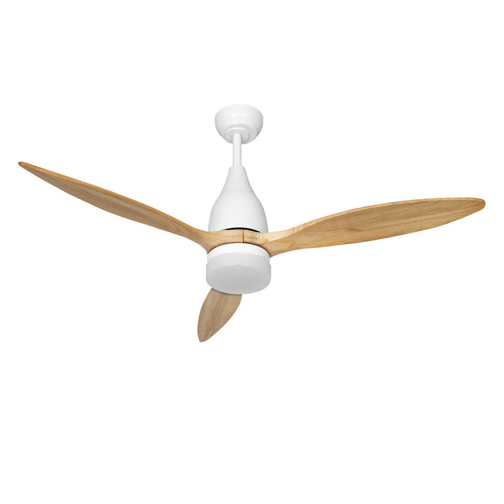 Ceiling Fans: Devanti 52'' Ceiling Fan AC Motor w/Light w/Remote - Light Wood