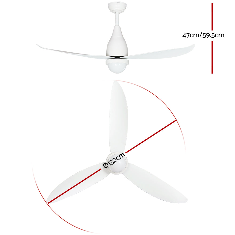 Ceiling Fans: Devanti 52'' Ceiling Fan DC Motor LED Light Remote Control - White