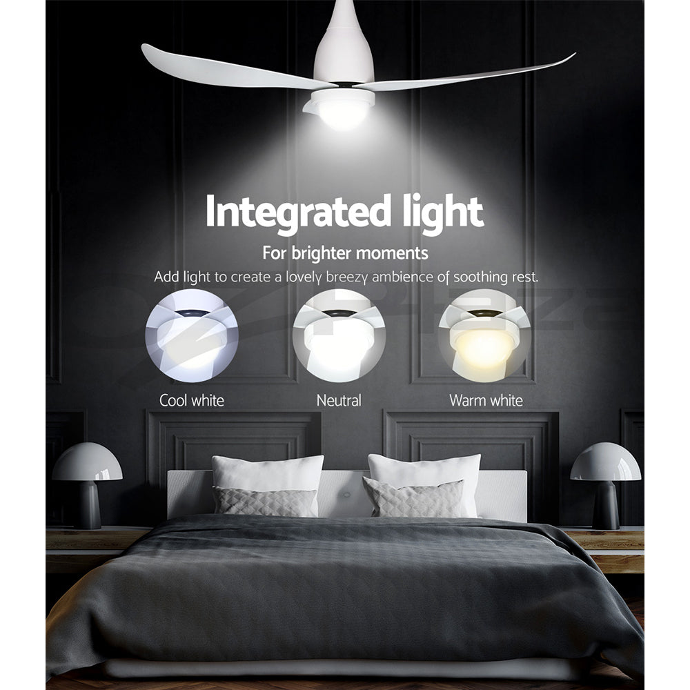Ceiling Fans: Devanti 52'' Ceiling Fan DC Motor LED Light Remote Control - White