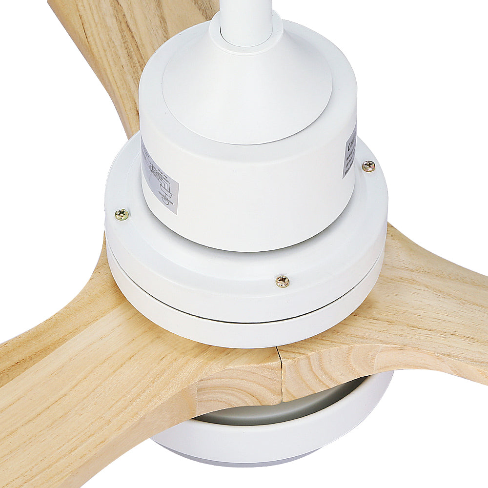 Ceiling Fans: Devanti 52'' Ceiling Fan DC Motor LED Light Remote - Light Wood