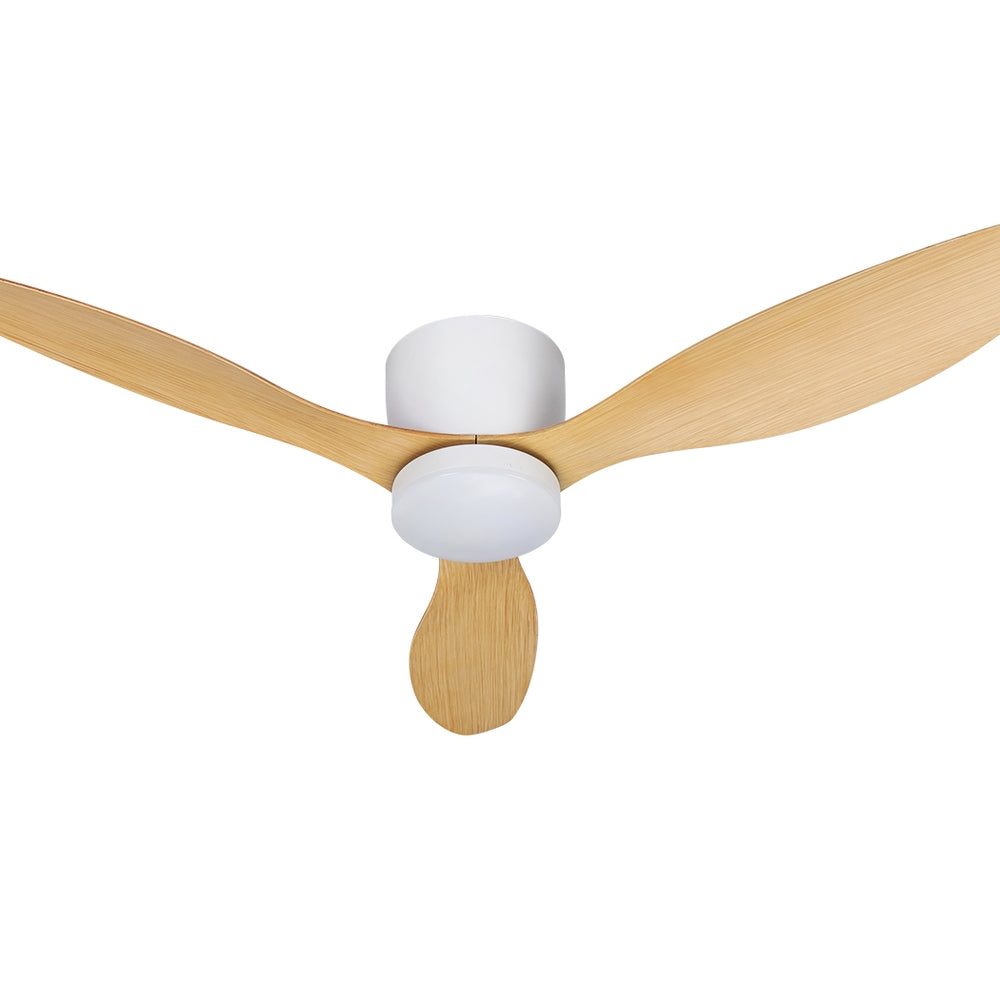 Ceiling Fans: Devanti 52'' Ceiling Fan DC Motor w/Light w/Remote - Light Wood