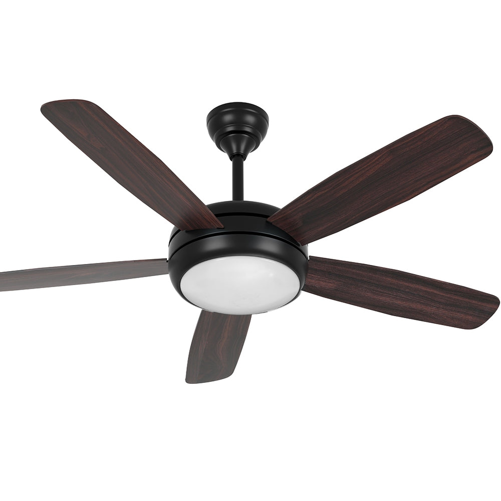 Ceiling Fans: Devanti 52'' Ceiling Fan AC Motor 5 Blades w/Light - Dark Wood