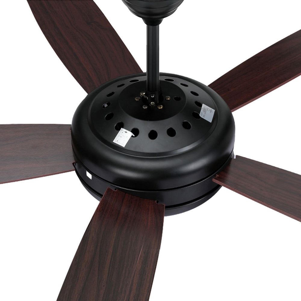 Ceiling Fans: Devanti 52'' Ceiling Fan AC Motor 5 Blades w/Light - Dark Wood