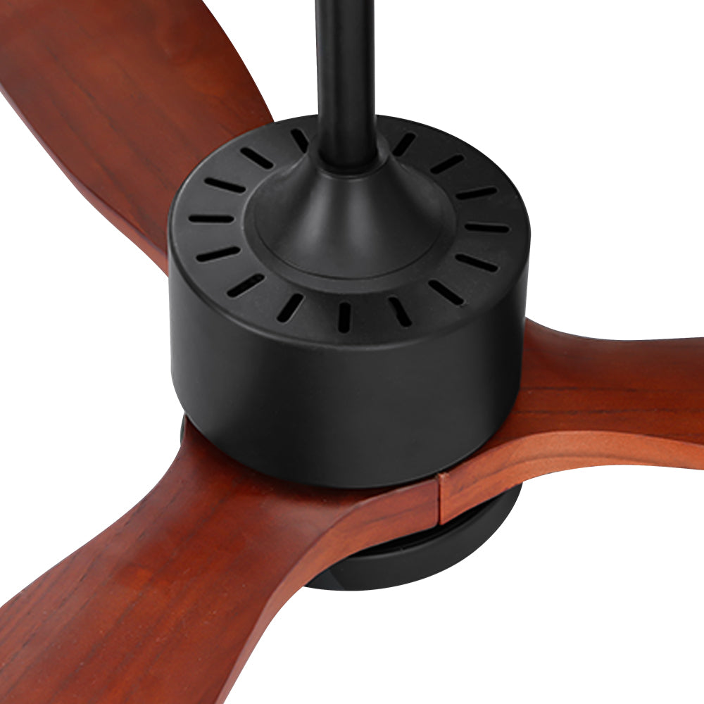 Ceiling Fans: Devanti 52'' Ceiling Fan DC Motor 3 Blades w/Light - Dark Wood