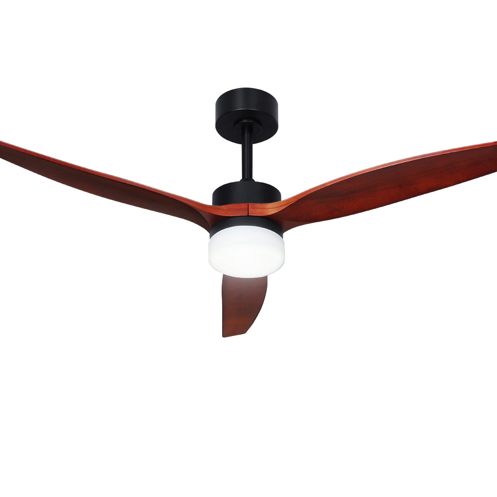 Ceiling Fans: Devanti 52'' Ceiling Fan DC Motor 3 Blades w/Light - Dark Wood