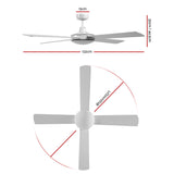 Devanti 52'' Ceiling Fan AC Motor 4 Blades w/Remote - White