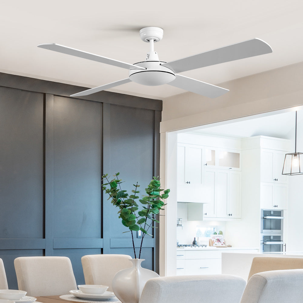 Ceiling Fans: Devanti 52'' Ceiling Fan DC Motor 4 Blades w/Remote - White