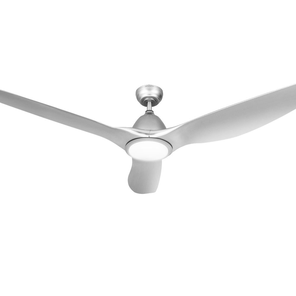 Ceiling Fans: Devanti 64 Inch Ceiling Fan DC Motor w/Light w/Remote - Silver