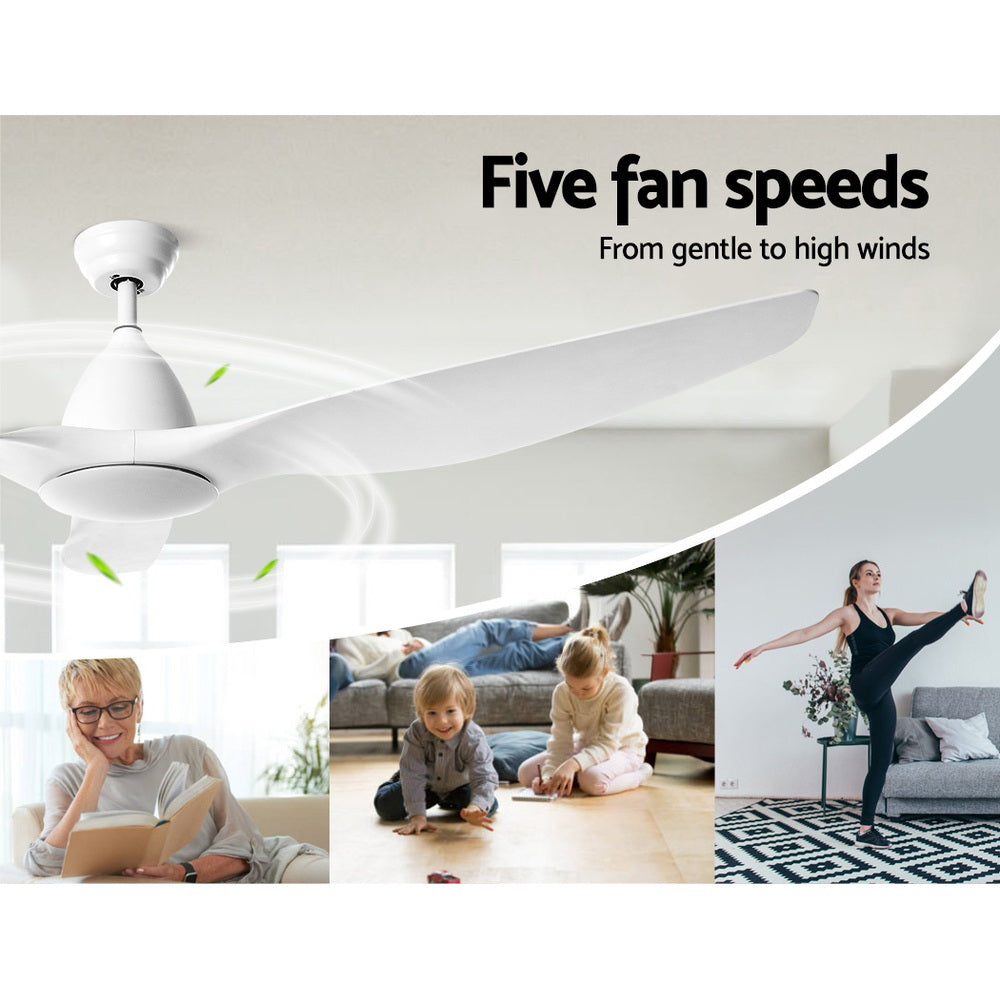 Ceiling Fans: Devanti 64'' Ceiling Fan DC Motor w/Light w/Remote - White