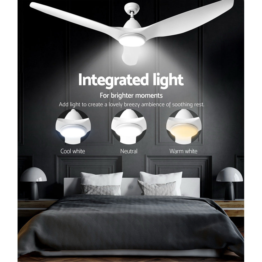 Ceiling Fans: Devanti 64'' Ceiling Fan DC Motor w/Light w/Remote - White