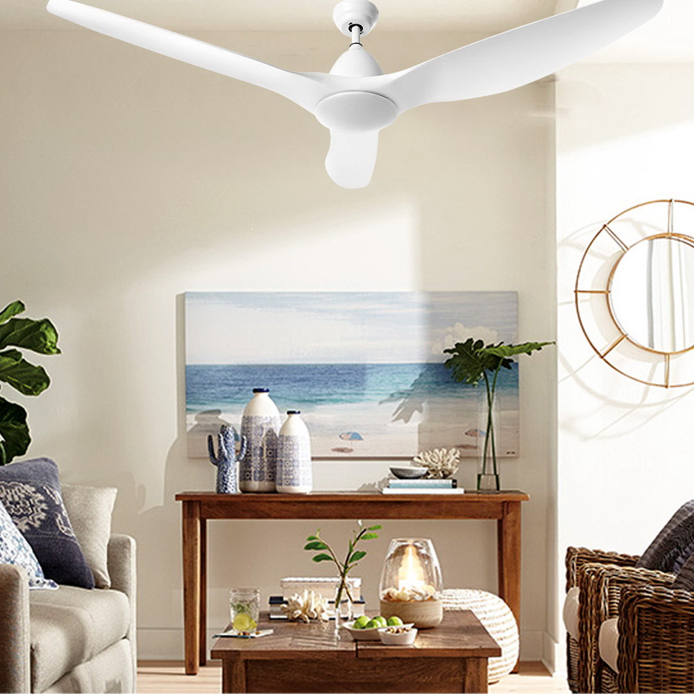 Ceiling Fans: Devanti 64'' Ceiling Fan DC Motor w/Light w/Remote - White