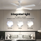 Ceiling Fans: Devanti 52'' Ceiling Fan 5 Blades DC Motor w/Light w/Remote White