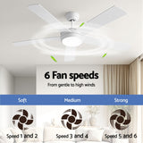Ceiling Fans: Devanti 52'' Ceiling Fan 5 Blades DC Motor w/Light w/Remote White