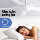 Ceiling Fans: Devanti 52'' Ceiling Fan 5 Blades DC Motor w/Light w/Remote White