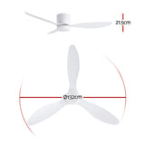 Ceiling Fans: Devanti 52'' Ceiling Fan 3 Blades DC Motor w/Light w/Remote White
