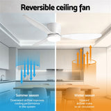 Ceiling Fans: Devanti 52'' Ceiling Fan 3 Blades DC Motor w/Light w/Remote White