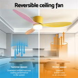 Ceiling Fans: Devanti 52'' Ceiling Fan 3 Blades DC Motor w/Light w/Remote Yellow Pink Orange