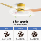 Ceiling Fans: Devanti 52'' Ceiling Fan 3 Blades DC Motor w/Light w/Remote Yellow Pink Orange