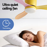 Ceiling Fans: Devanti 52'' Ceiling Fan 3 Blades DC Motor w/Light w/Remote Yellow Pink Orange