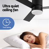 Ceiling Fans: Devanti 52'' Ceiling Fan 3 Blades Double-sided DC Motor w/Light w/Remote Light Wood and bLack