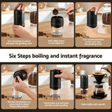 Devanti Electric Coffee Grinder USB-C Rechargeable Portable Coffee Bean Grinder with 40 Precise Grind Settings | Automatic Spice Nut Pepper Grinder Mill with Cleaning Brush & Ground Coffee Container for Home Office Camping Travel, Black